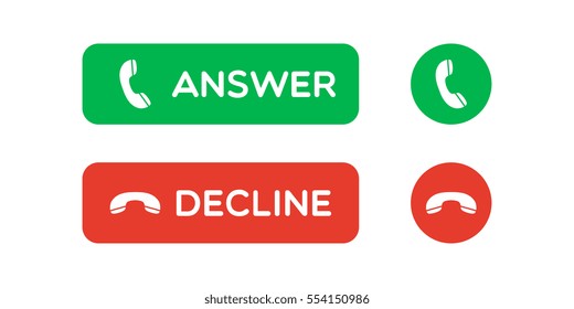 Flat Answer and Decline Phone Buttons