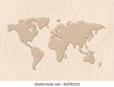 flat antique map illustration vector background