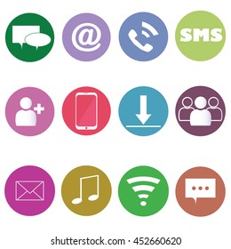 Flat App Icon Set - Vector app icon set in a flat style. Simply series. Each icon is a single object (compound path)