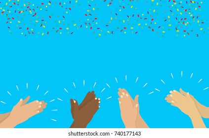 Flat. Applause. Hands clapping. Vector Illustration. EPS10