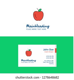 Flat Apple  Logo and Visiting Card Template. Busienss Concept Logo Design