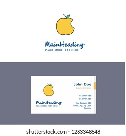 Flat Apple Logo and Visiting Card Template. Busienss Concept Logo Design