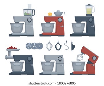 Set für Flachgeräte. Lebensmittelprozessor. Vektorgrafik. Kollektion