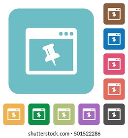 Flat application pin icons on rounded square color backgrounds.