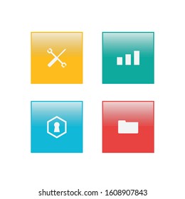 Flat apps icon vector on square shape background vector design image
