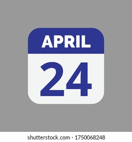 Vector de material de iconos de fecha natural de abril de 24 plana