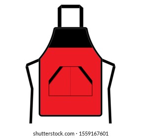 Flat Apron Dersign Vector with Red/Black Colors.