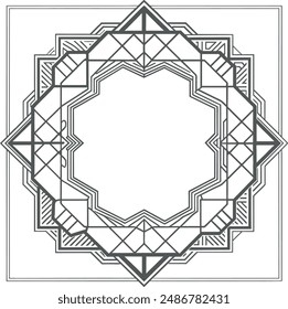 Marco islámico árabe plano adornado tarjeta vintage Plantilla Elementos de diseño Ilustraciones vectoriales