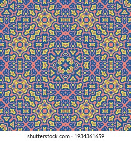 Flat arabic motifs seamless pattern graphic design. Continuous fashion ornament. Decorative endless pattern. Vintage design. Interior decor print.