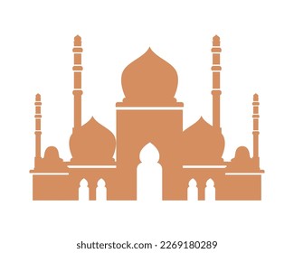 flat arabic palace over white