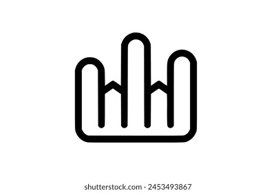 Flat Area-chart icon symbol vector Illustration.