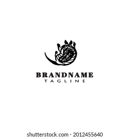 flat armadillo logo template icon modern design vector illustration