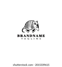 flat armadillo logo template icon modern cute vector creative