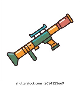 Concepto de diseño de ilustración moderno de icono de pistola de ejército plano aislado