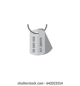 Flat Army Tag Element. Vector Illustration Of Flat Identity Isolated On Clean Background. Can Be Used As Tag, Army And Identity Symbols.