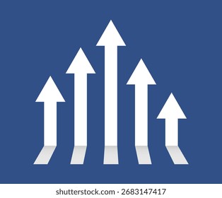 Flecha plana de fondo de dirección de crecimiento de negocios concepto de diseño de Vector 10 eps.