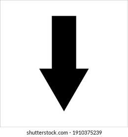 Flat Arrow Down Icon Isolatewd On White Background EPS