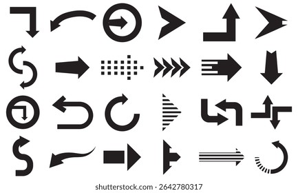 Flat arrow icon.  Black arrows vector icon. vector illustration. Pictograms and infographics for mobile apps. 