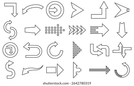 Flat arrow icon.  Black arrows vector icon. vector illustration. Pictograms and infographics for mobile apps. 