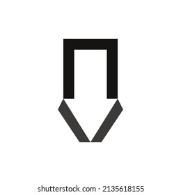 flat arrow icon negative space