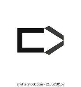 flat arrow icon negative space
