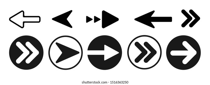 Flat Arrow Icon Sign Vector Illustration