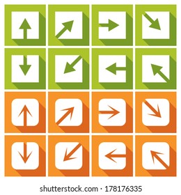 Flat arrow icons