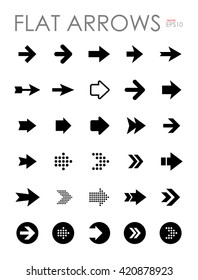 Flat arrow icons set, modern design elements collection