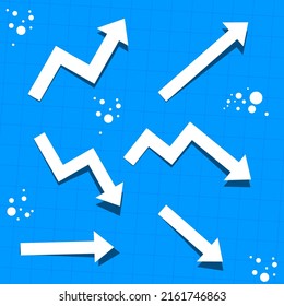 Flat arrow icons or symbols vector illustration, background with arrows, Arrow mark icons, Vector abstract arrows for design use, arrow vector icons set