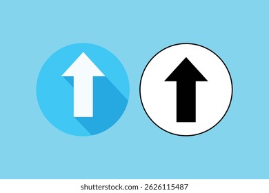 Flat Arrow Up Sign Icons, flat up arrow icon, arrow pointing up vector, upload arrow icon