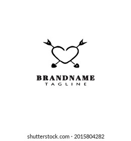 flat arrow through logo icon design template cartoon modern vector illustration