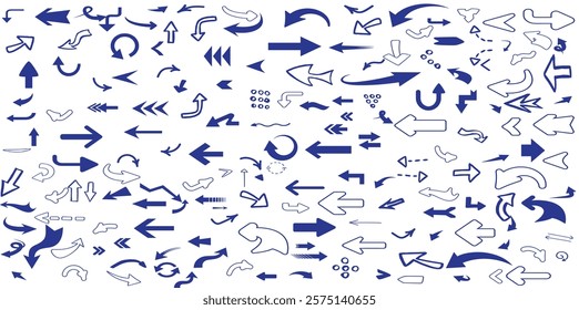 Flat arrow vector, diverse direction vector illustration, navigation, pointing symbols, black arrows icon