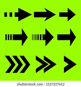 flat arrow vector icon with green background