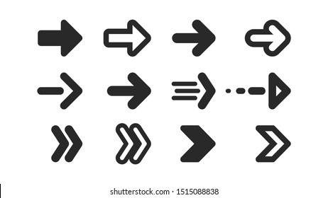 Flat arrows icon collection set vector background