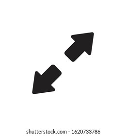Flat arrows vector icon on a white background