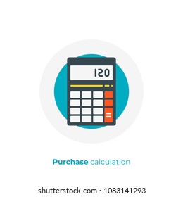 flat art budget calculator. Finance calculation. Scalable vector icon in modern cartoon style. flat elements vector illustration.