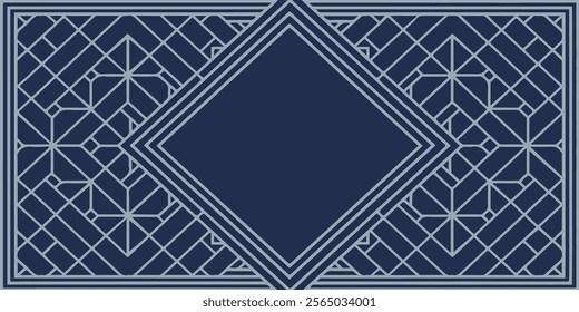 Flat art decoration vector blue design background. Geometric style