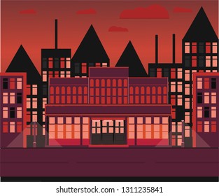 FLAT ART DESIGN WITH HOT COLOR