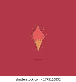 helado de diseño de arte plano
