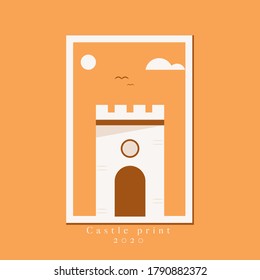 flat art design tamplate castle print