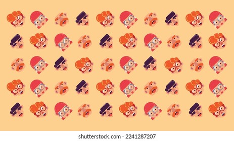 flat art family pattern vector