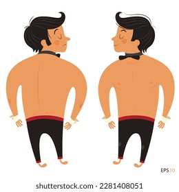 Flat art art icon. Circus gemini isolated on white.
