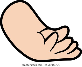 flat art illustration little baby hands gesture