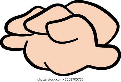 flat art illustration little baby hands gesture