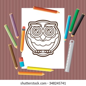 flat art painter workshop. Vector illustration design