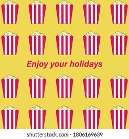 Flach-Art-Popcorn-Vorlagendesign