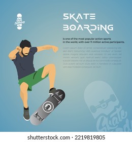 Diseño de vectores de patineta de arte plano