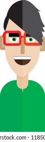 Flat art smiling young dude