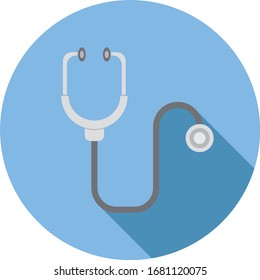 Flat art stethoscope icon for the medical industry