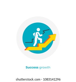 flat art stick walk up. Business growth. Scalable vector icon in modern cartoon style. flat elements vector illustration.